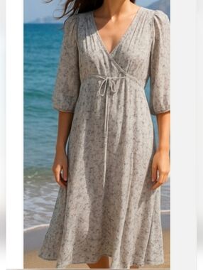 100 Silk Vintage 90s London WRAP London Dress Underslip US 8 Floral Romance